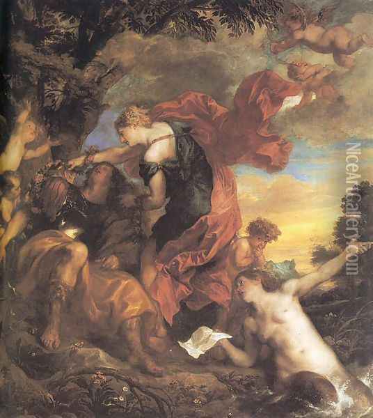 Rinaldo and Armida Oil Painting - Sir Anthony Van Dyck