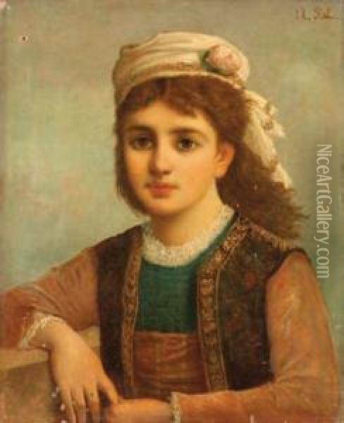 Portrait De Fillette Oil Painting - Theodore Reh