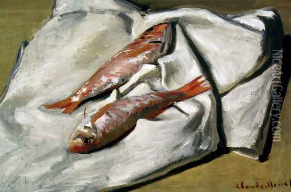 Red Mullet Oil Painting - Claude Oscar Monet