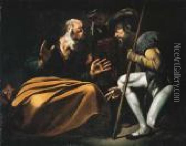The Denial Of St. Peter Oil Painting - Michelangelo Merisi Da Caravaggio