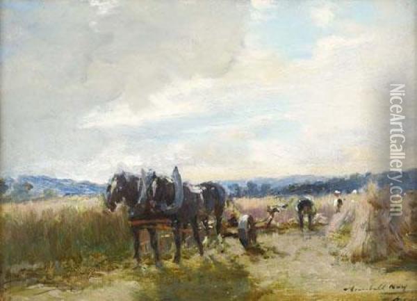 Hay Making Oil Painting - Archibald Kay