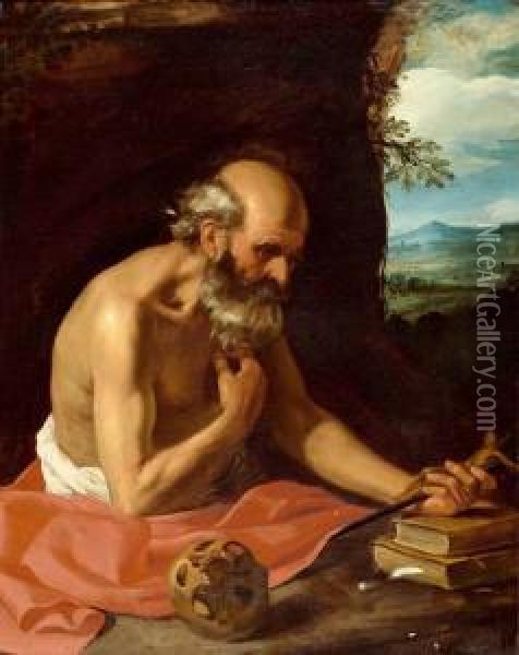 Saint Hieronymus. Oil Painting - Andrea Sacchi