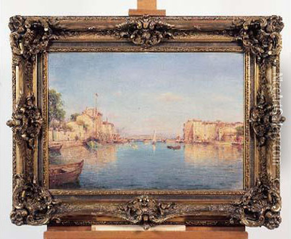 Le Port De Martigues Oil Painting - Henri Malfroy