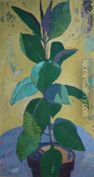 Rubber Plant Oil Painting - Arthur Armstrong