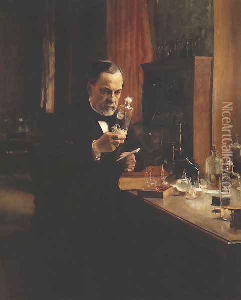 Louis Pasteur Oil Painting - Albert Edelfelt
