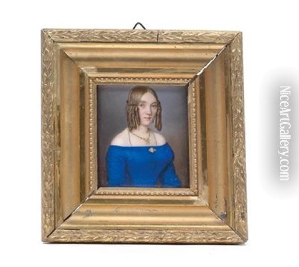 Eine Junge Dame In Blauem Kleid Oil Painting - Jacob Spelter