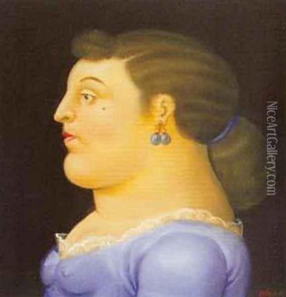 Woman in Profile 1995 Oil Painting - Fernando Botero
