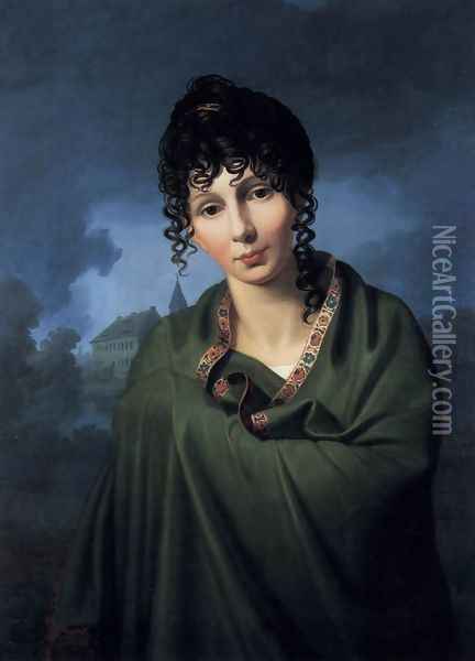 Countess Luise von Voss 1810 Oil Painting - Friedrich Bury
