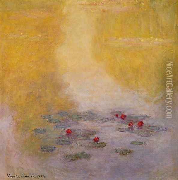 Water-Lilies6 1908 Oil Painting - Claude Oscar Monet