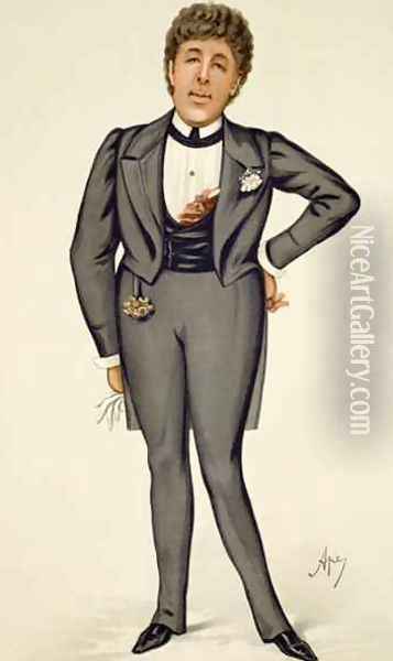 Oscar Wilde 1854-1900 cartoon from Vanity Fair, 1884 Oil Painting - Carlo ('Ape') Pellegrini