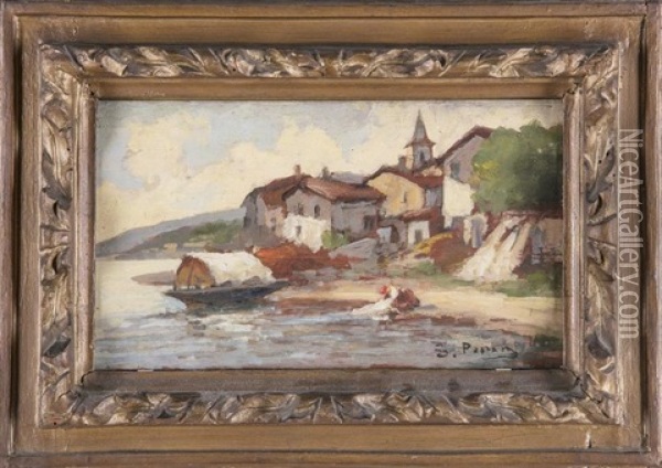 Landscape Of Lake Maggiore Oil Painting - Silvio Poma