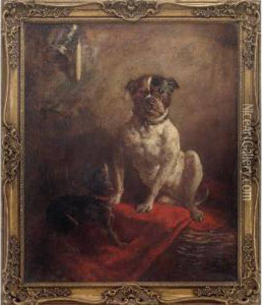 The Master';s Pup Oil Painting - Philip Eustace Stretton