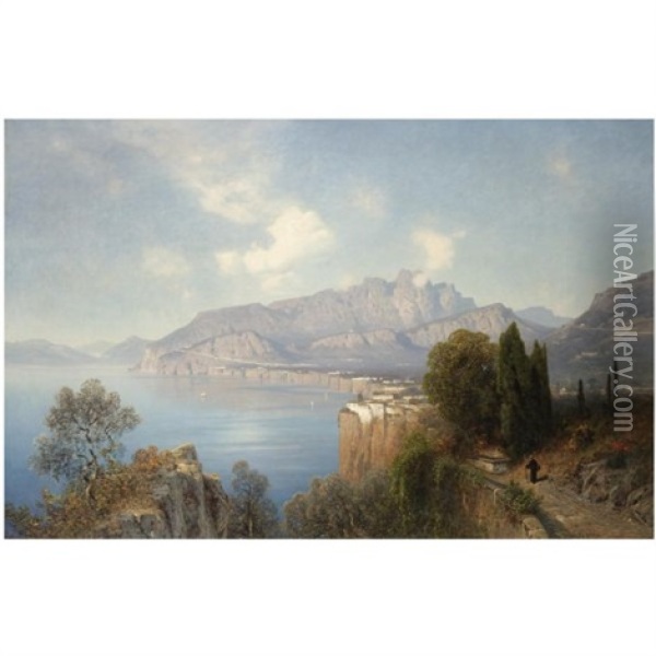 Sorrento Oil Painting - Oswald Achenbach
