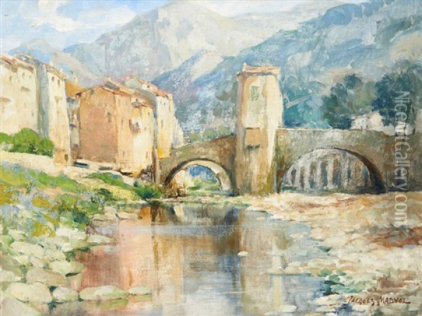 Pont De Sospel Oil Painting - Jacques Madyol