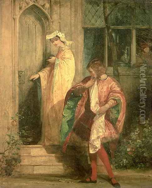 Anne Page and Slender c.1825 Oil Painting - Richard Parkes Bonington