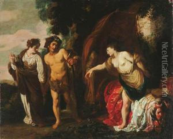 Herkules Na Rozstajnych Drogach (wybor Pomiedzy Cnota A Rozpusta) Oil Painting - Johann Liss