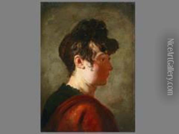 Portrait
23 X 17 Cm. Ol/holz Oil Painting - Jean-Jacques De Boissieu