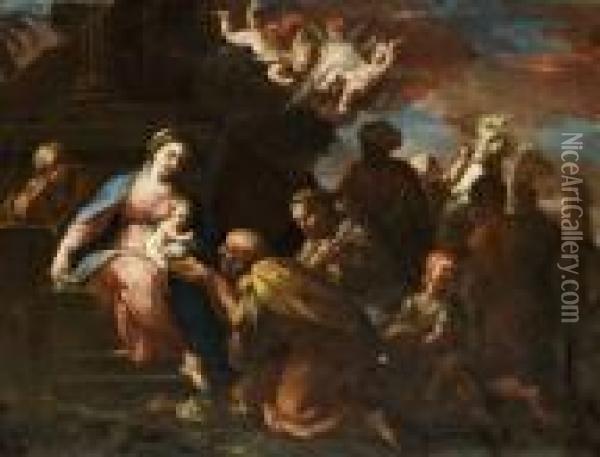Konungarnas Tillbedjan Oil Painting - Sebastiano Ricci