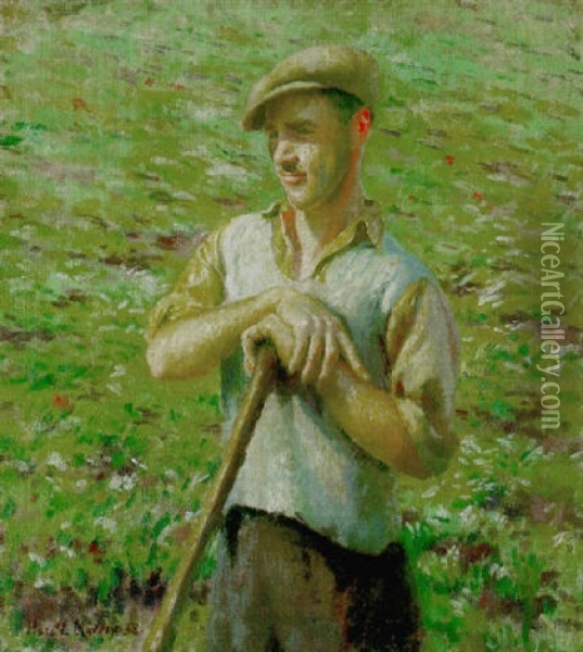 The Market Gardener Oil Painting - Harold Harvey