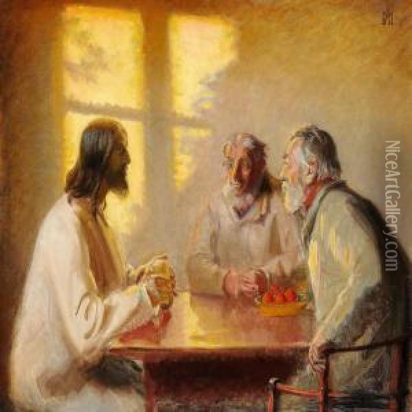 The Supper At Emmaus Oil Painting - Michael Ancher