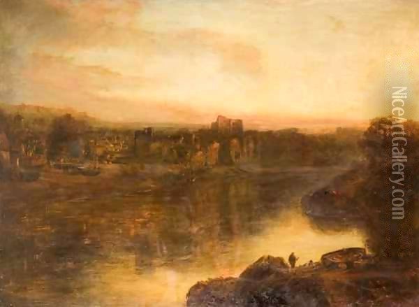 Chepstow Castle Oil Painting - Henry Mark Anthony