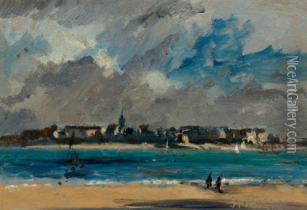 View Of The City Across The Water Oil Painting - Edward Darley Boit
