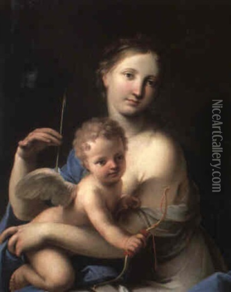Venus And Cupid Oil Painting - Marc Antonio Franceschini