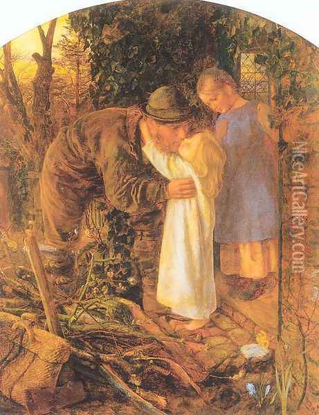 Home from Work 1860-61 Oil Painting - Arthur Hughes