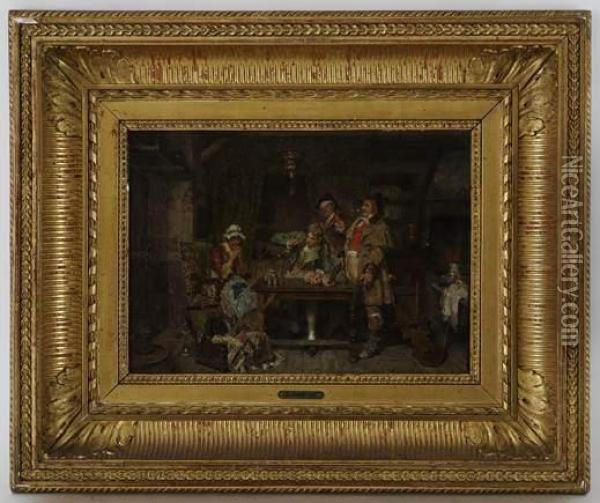 La Paye Interrompue Oil Painting - Francois Adolphe Grison