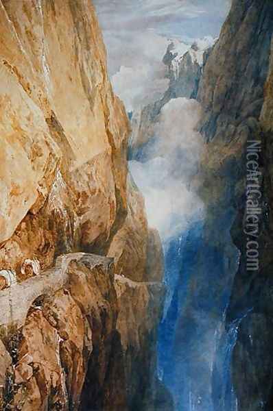 Passage of Mount St. Gotthard from the Devils Bridge, 1804 Oil Painting - Joseph Mallord William Turner