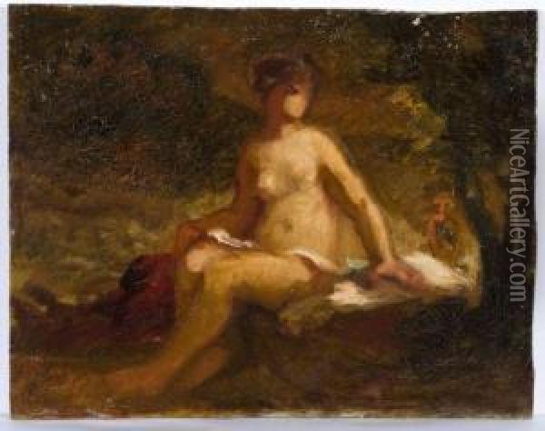 Femme Nue Sortant Du Bain Oil Painting - Leon Louis Riesener