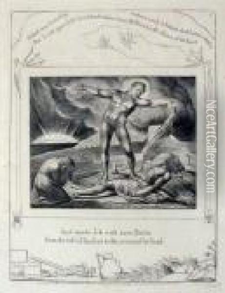 Satan Smiting Job With Boils (bindman 631) Oil Painting - William Blake