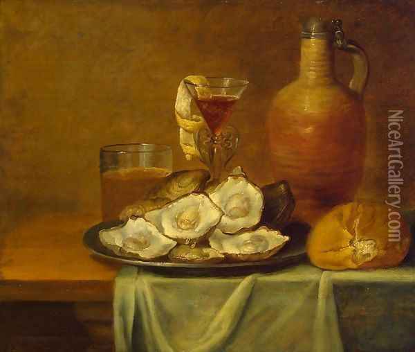 Breakfast with Oysters Oil Painting - Jacob van Es