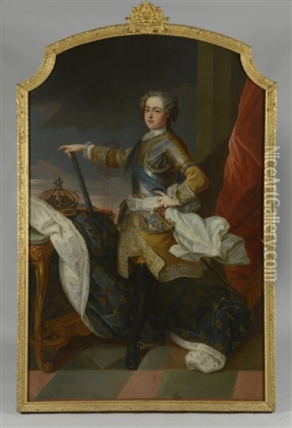Portrait De Louis Xv En Armure Oil Painting - Jean-Baptiste van Loo
