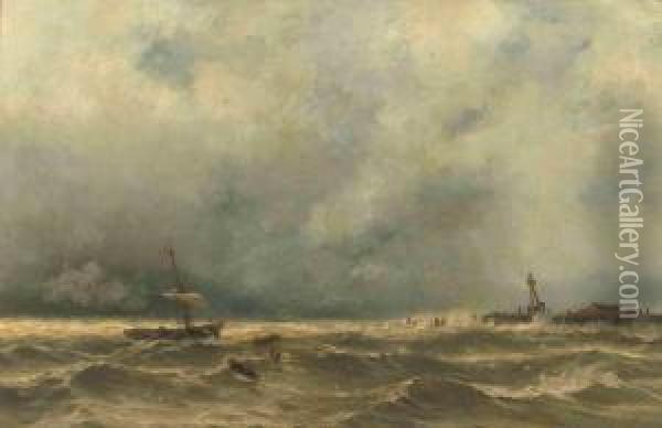The Rescue Oil Painting - Jacob Eduard Van Heemskerck Van Beest