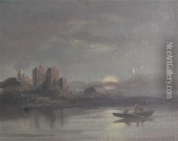 A Norfolk Broad Oil Painting - James Baker Pyne