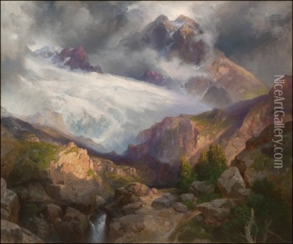 The Eternal Snows Of Mt. Moran Oil Painting - Thomas Moran