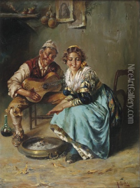 Musiciens Espagnols Oil Painting - Arnaldo de Lisio
