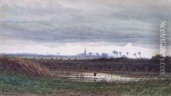 Landschaft, Am Horizont Mit Der Silhouette Eines Ortes Oil Painting - Adriaen van Everdingen