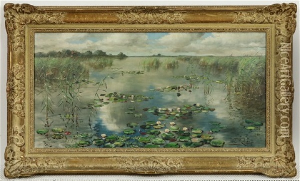 Waterlelies Oil Painting - Willem Elisa Roelofs