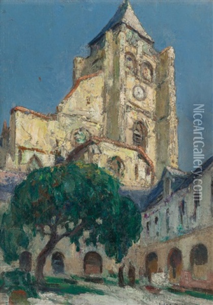 St. Jacques Church, Treport, France Oil Painting - Jules Eugene Pages