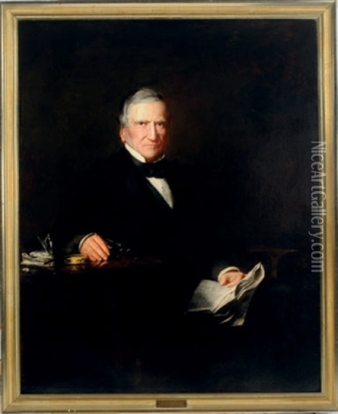 Portrait Of General Cadwalader Seated At A Table Oil Painting - Susan Hannah MacDowell Eakins
