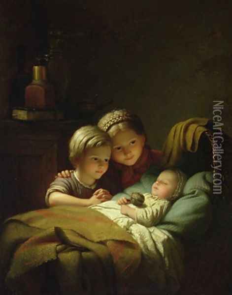 The Three Sisters Oil Painting - Johann Georg Meyer von Bremen