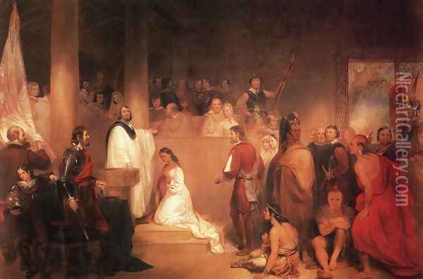 The Baptism of Pocahontas Oil Painting - John Chapman