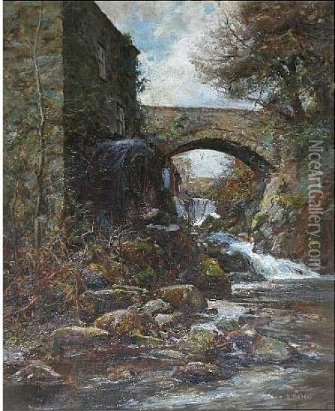 Pontwgan Mill Oil Painting - Benjamin Fisher