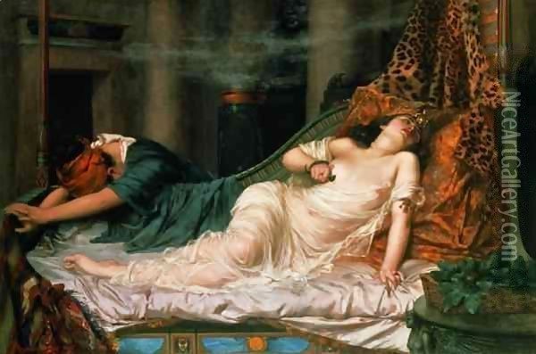 The Death of Cleopatra 1892 Oil Painting - Arthur Reginald