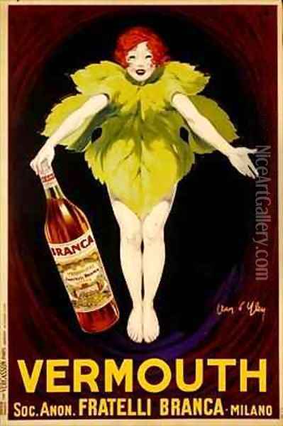 Poster advertising Fratelli Branca vermouth Oil Painting - Jean D'Ylen