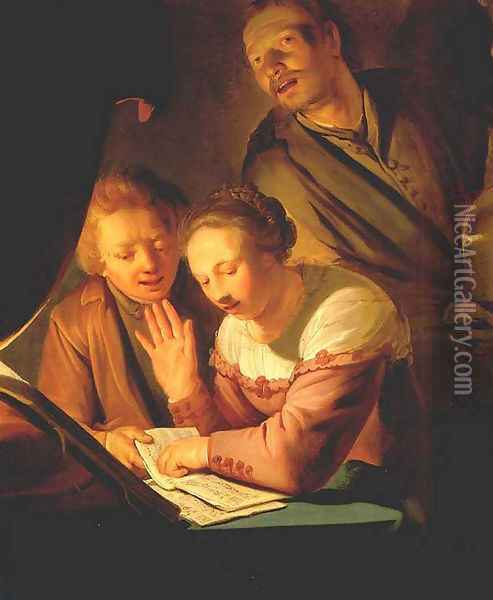 Musical Trio 1623 Oil Painting - Pieter de Grebber
