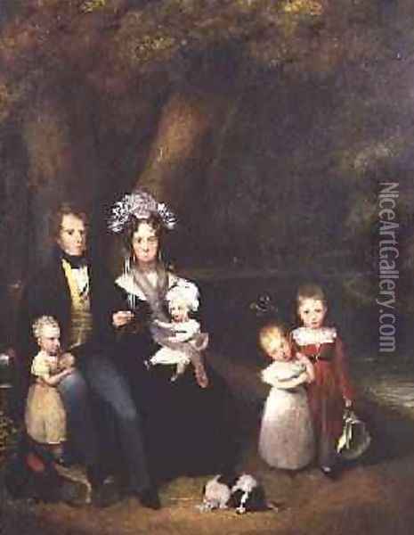 Family Group or Conversation Piece 1840 Oil Painting - Alexander Nasmyth