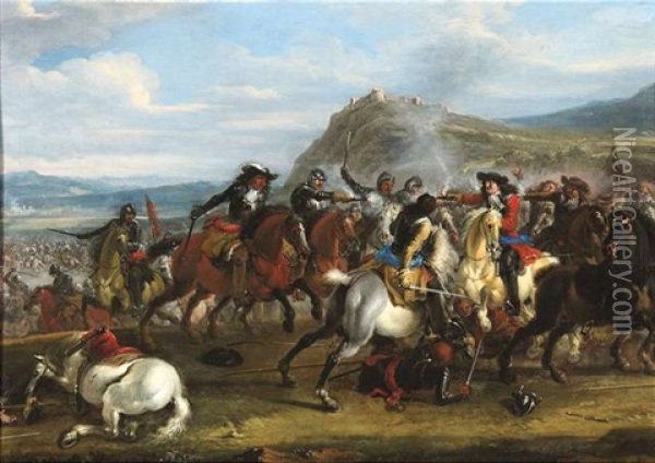 Reiterschlacht Oil Painting - Johann Philipp Lemke